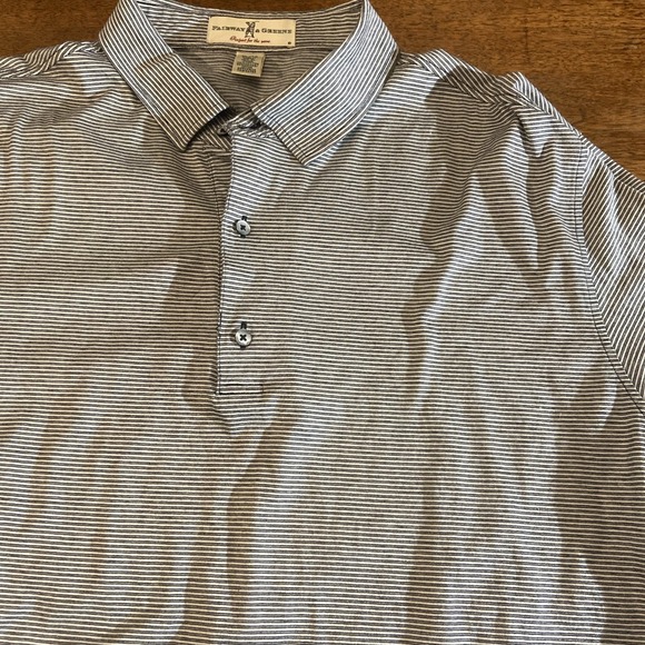 Fairway & Greene Polo Shirt Mens XLarge Black & White Stripes Lightweight - Picture 2 of 11